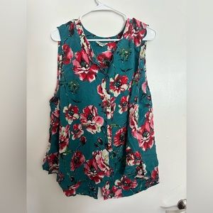 plus size floral button up blouse